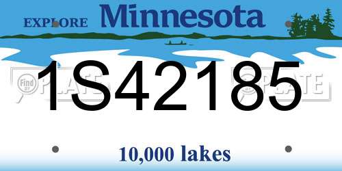 1S42185 Minnesota License Plate