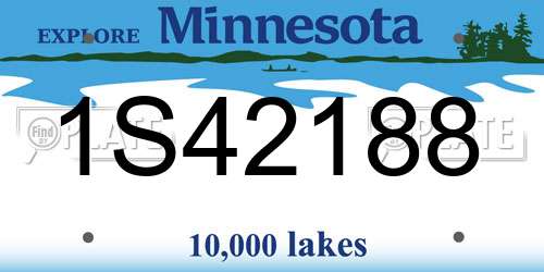 1S42188 Minnesota License Plate