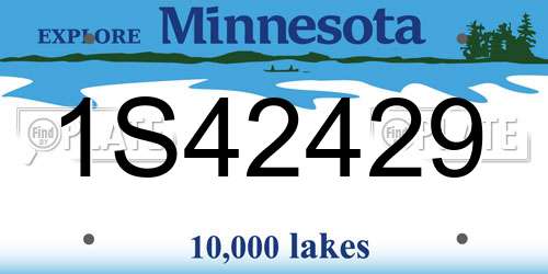 1S42429 Minnesota License Plate