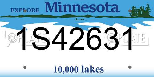 1S42631 Minnesota License Plate