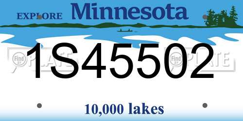 1S45502 Minnesota License Plate