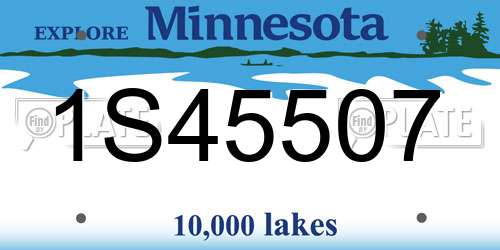 1S45507 Minnesota License Plate