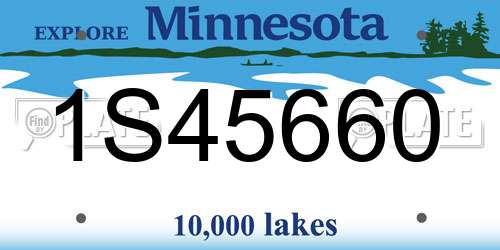 1S45660 Minnesota License Plate