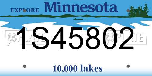 1S45802 Minnesota License Plate