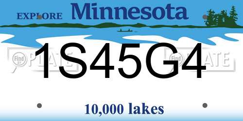 1S45G4 Minnesota License Plate