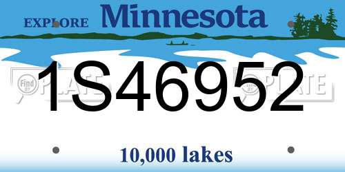 1S46952 Minnesota License Plate