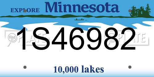1S46982 Minnesota License Plate