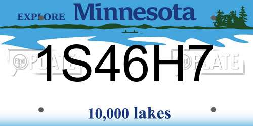 1S46H7 Minnesota License Plate