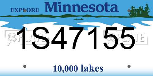 1S47155 Minnesota License Plate