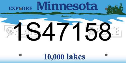 1S47158 Minnesota License Plate