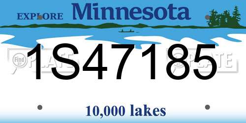 1S47185 Minnesota License Plate