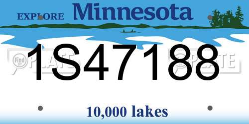 1S47188 Minnesota License Plate