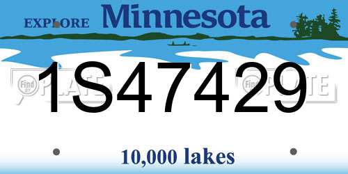 1S47429 Minnesota License Plate