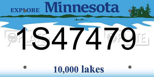 1S47479 Minnesota License Plate