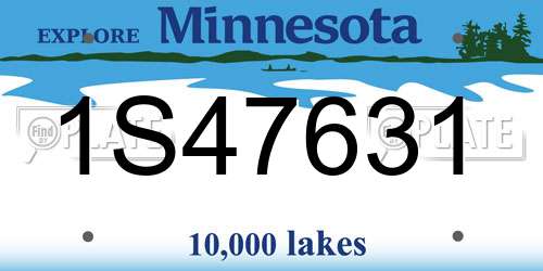 1S47631 Minnesota License Plate