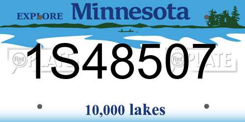 1S48507 Minnesota License Plate