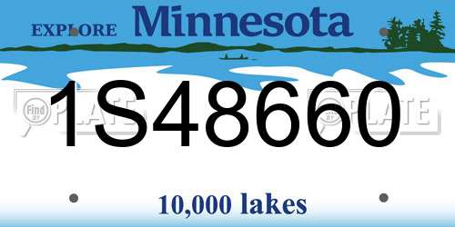 1S48660 Minnesota License Plate