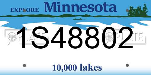 1S48802 Minnesota License Plate