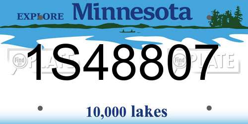 1S48807 Minnesota License Plate