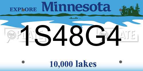 1S48G4 Minnesota License Plate