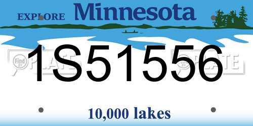 1S51556 Minnesota License Plate