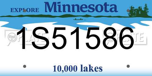 1S51586 Minnesota License Plate
