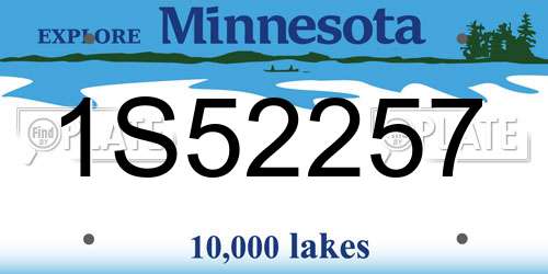 1S52257 Minnesota License Plate