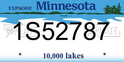 1S52787 Minnesota License Plate
