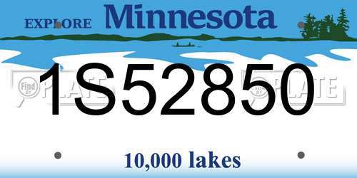 1S52850 Minnesota License Plate