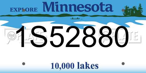 1S52880 Minnesota License Plate