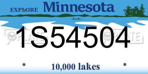 1S54504 Minnesota License Plate