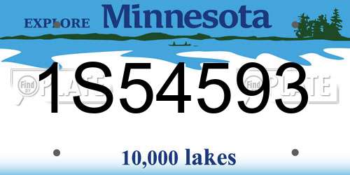 1S54593 Minnesota License Plate