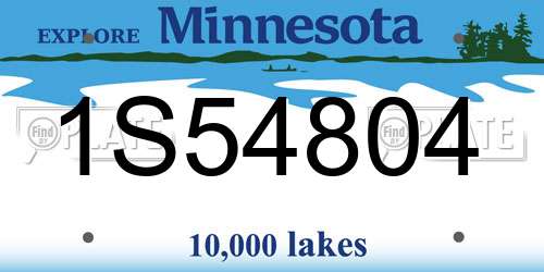 1S54804 Minnesota License Plate