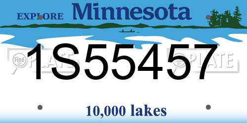 1S55457 Minnesota License Plate
