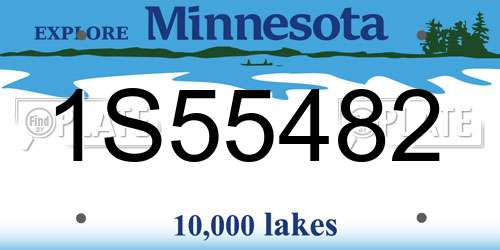 1S55482 Minnesota License Plate