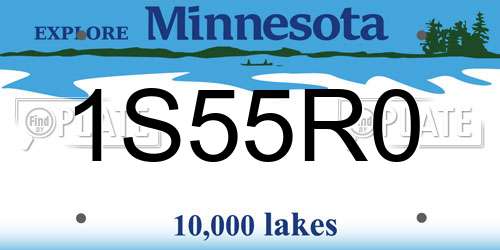 1S55R0 Minnesota License Plate