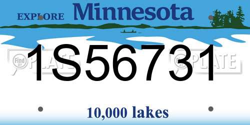 1S56731 Minnesota License Plate