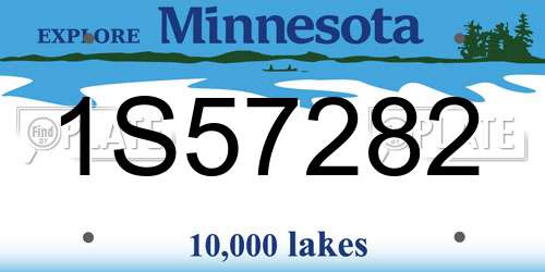 1S57282 Minnesota License Plate