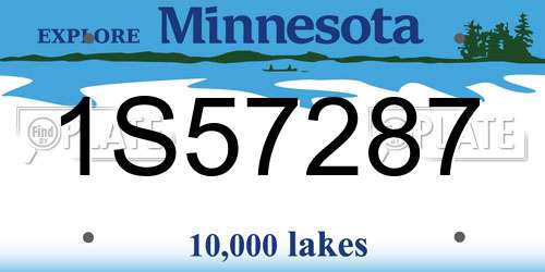 1S57287 Minnesota License Plate