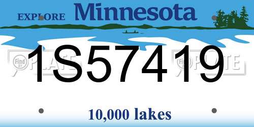 1S57419 Minnesota License Plate