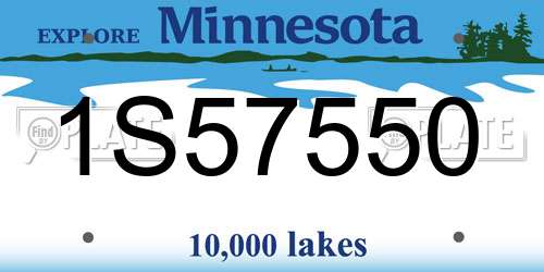 1S57550 Minnesota License Plate