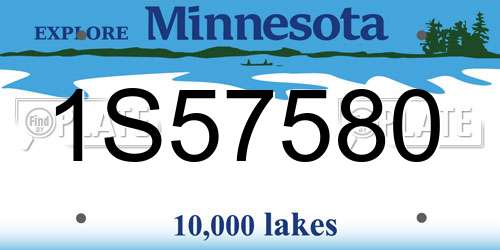 1S57580 Minnesota License Plate