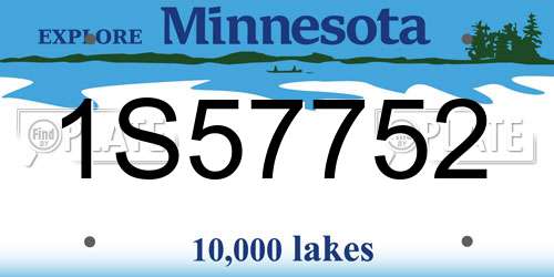 1S57752 Minnesota License Plate