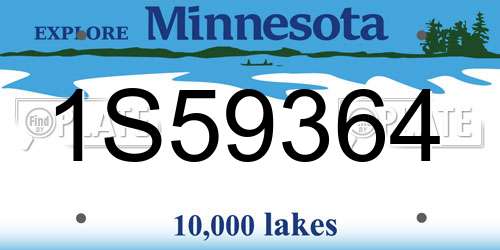 1S59364 Minnesota License Plate
