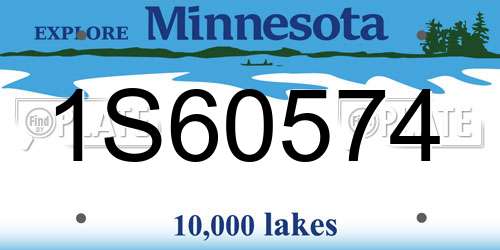 1S60574 Minnesota License Plate