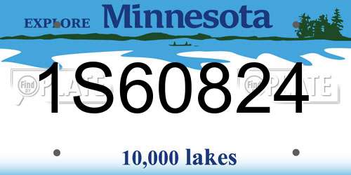 1S60824 Minnesota License Plate