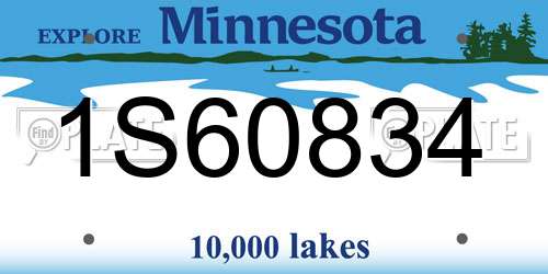 1S60834 Minnesota License Plate