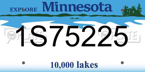 1S75225 Minnesota License Plate