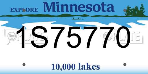 1S75770 Minnesota License Plate