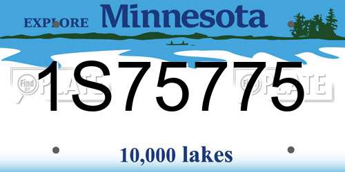 1S75775 Minnesota License Plate